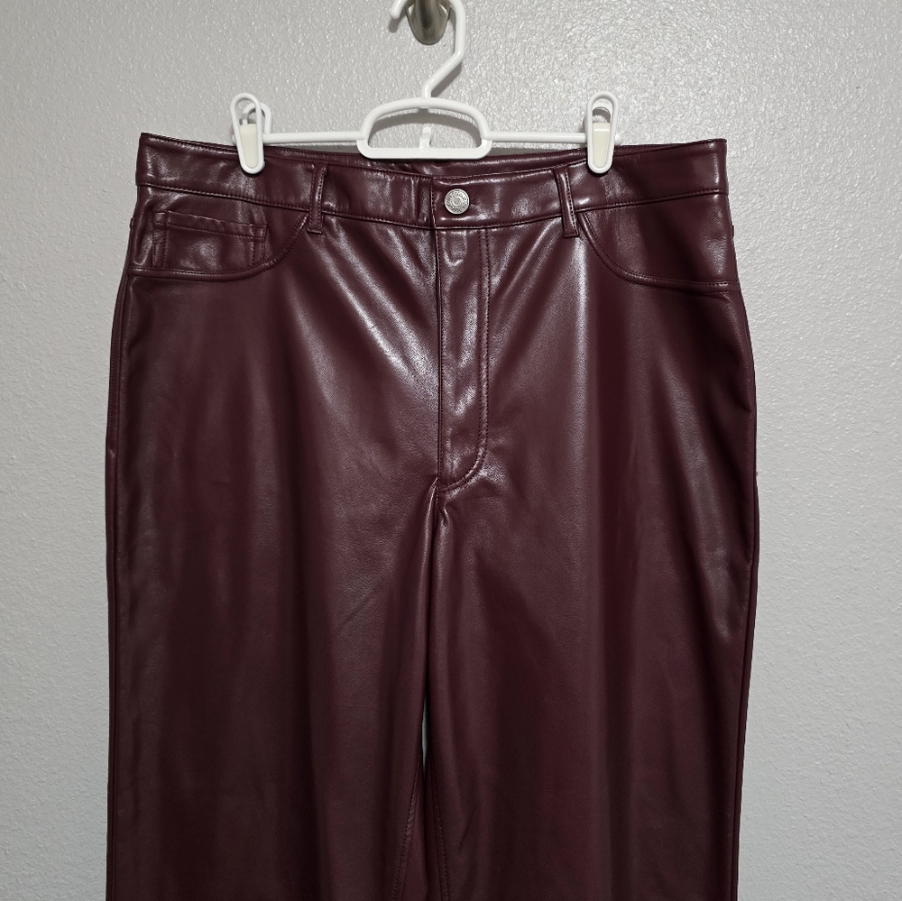 Joie faux leather pants in burgundy - Picture 3 of 7